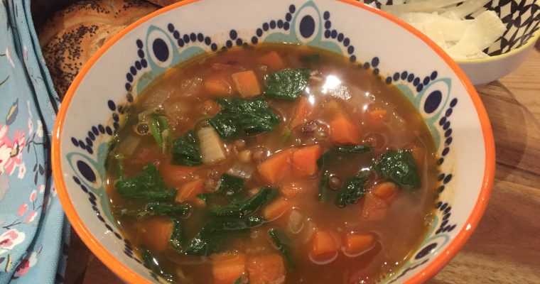 Puy Lentil and Spinach Soup