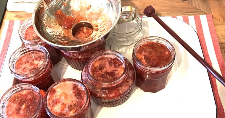 Delicious strawberry and gooseberry jam